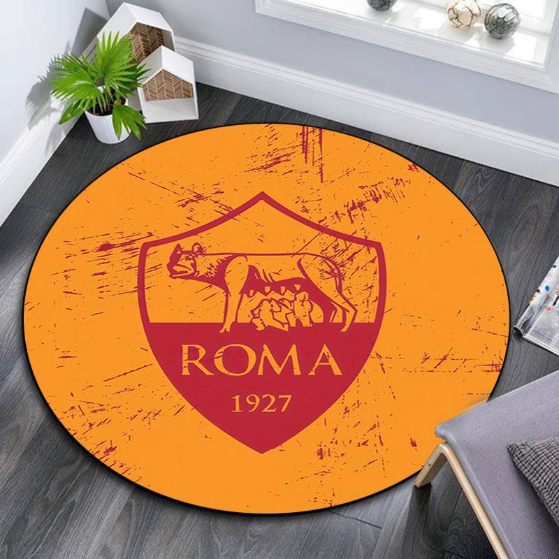 Associazione Sportiva Roma2,Round Area Rug,Carpet Rug for Living Room Bedroom Sofa Playroom Decor,Non-slip Floor Mat