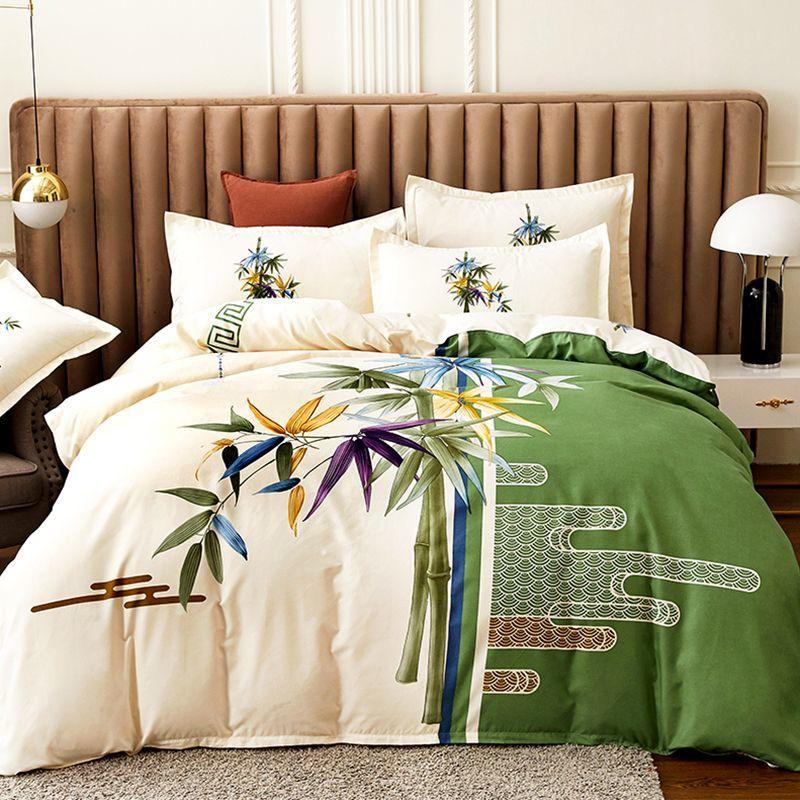 3D Digital Printed Thickened Twill Brushed Quilt Cover and Pillowcase Single and Double Bedding Three-piece Set