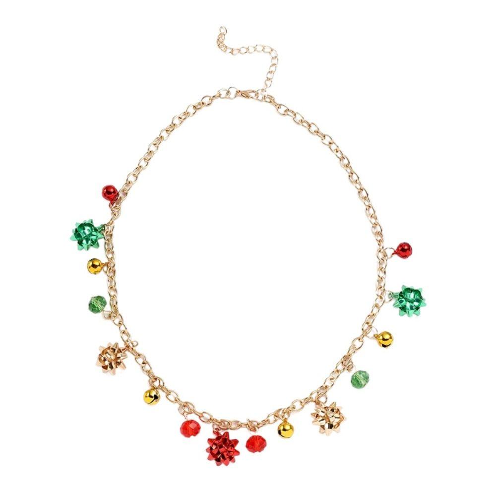 Bracelet Xmas Clavicle Chain Earrings Christmas Bell Jewelry Set Sweet   Girl