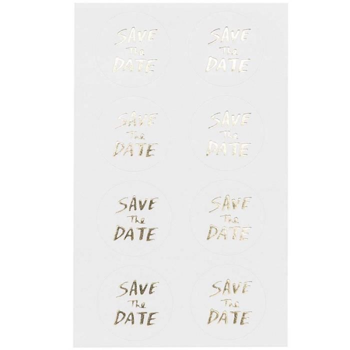 Stickers - Rico Design - Save the Date - 32 Pieces - Round - 3 Cm Diameter