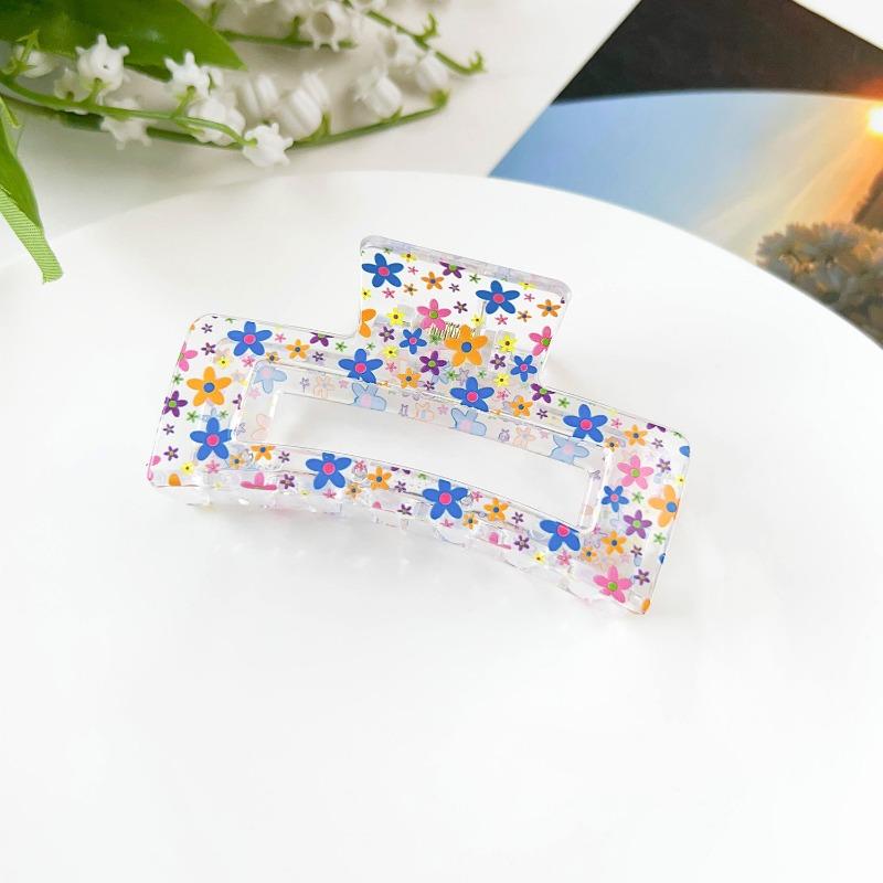 Sweet Fruit Heart-shaped Printed Grab Clip Shark Clip Simple and Fresh Semi-tied Hair Clip and Hair Accessory