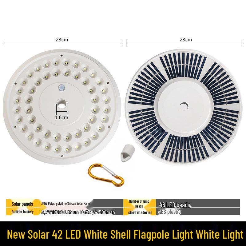 Waterproof Solar LED Flagpole Light - 26 Beads, Ideal for Outdoor, Camping, Courtyard, and Tent Illumination