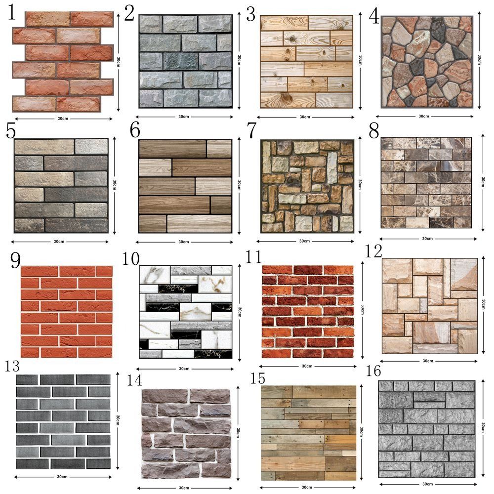 Kolej DIY Cihlový design pro nástěnnou dekoraci Nástěnná nálepka 3D Tapeta Pozadí Tapeta
