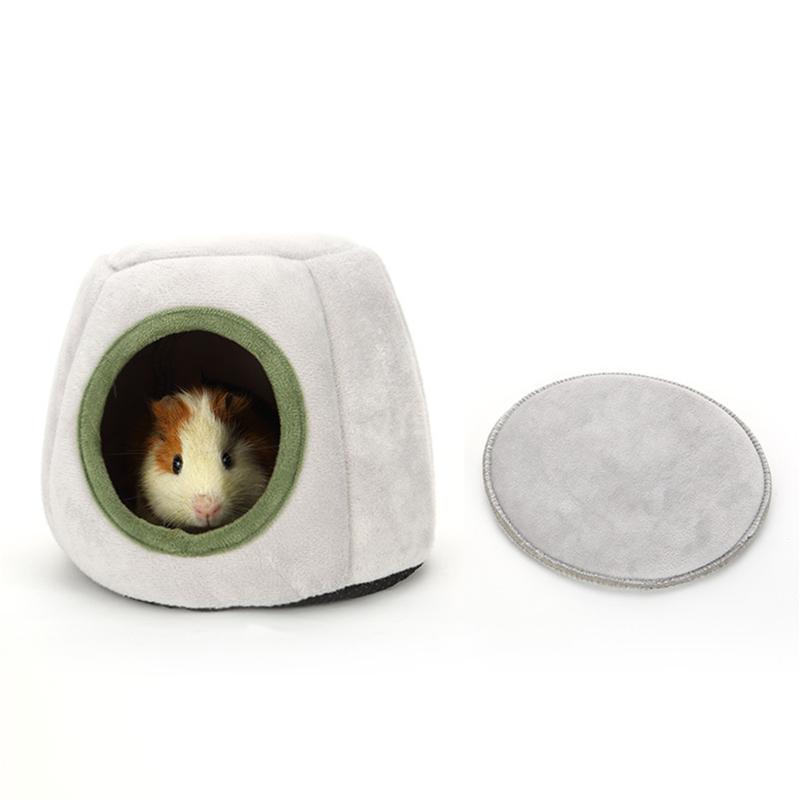 Small Pet Hamster Sleeping Bed Guinea Pigs Hedgehog Winter Nest Warm Cage Cave Bed House Fleece Cusion Hide Toy Playing Habitat