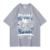 Kawaii Katze Bedrucktes Baumwoll-T-Shirt Sommer Cartoon Kurzarm Harajuku T-Shirt Übergroßes Herren-Tee Streetwear Lässige Damenbekleidung