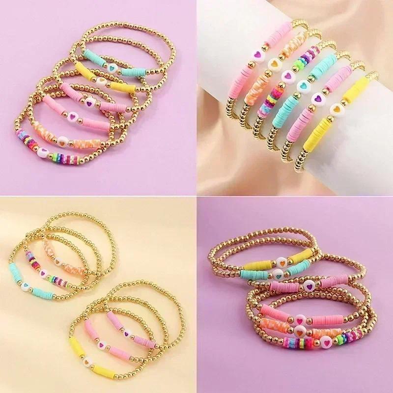 100-500PCS Love Heart Beads Acrylic Colorful Loose Spacer Beads for Jewelry Making DIY Handmade Bracelet Earrings Accessories
