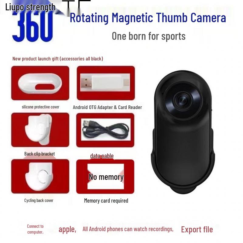 

Magnetic Clip HD Wearable Action Camera for Pets & Cycling