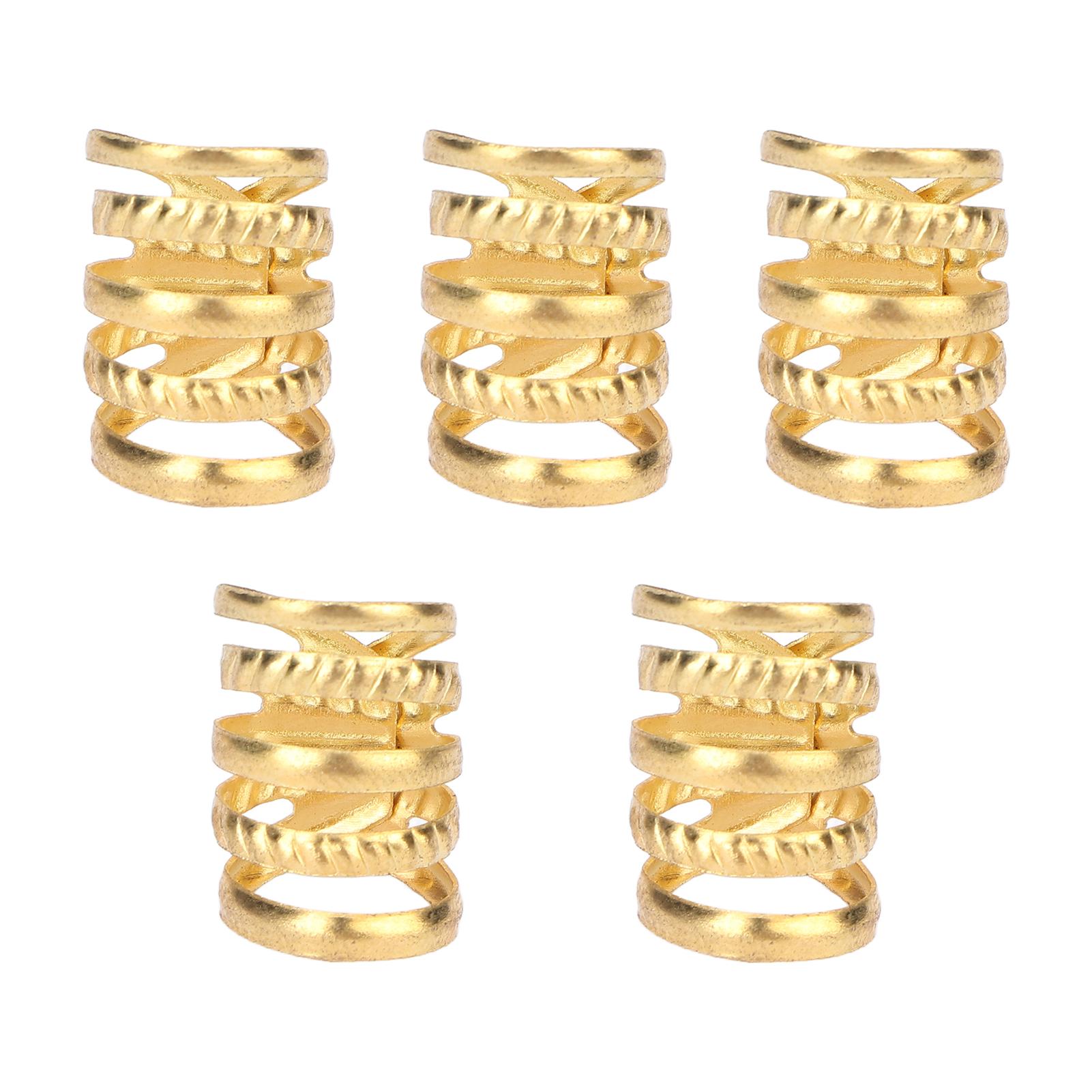 

5 шт. Весенние бусины для волос из металла в стиле ретро, борода, дреды для свадебной вечеринки, косплей Gold