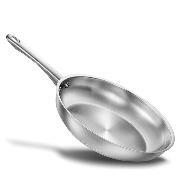 8 Inch Mini Frying Pan Stainless Steel Skillet with Tri-ply Bottom Professional Egg Omelette Frying Pan Cookware Dishwasher Safe