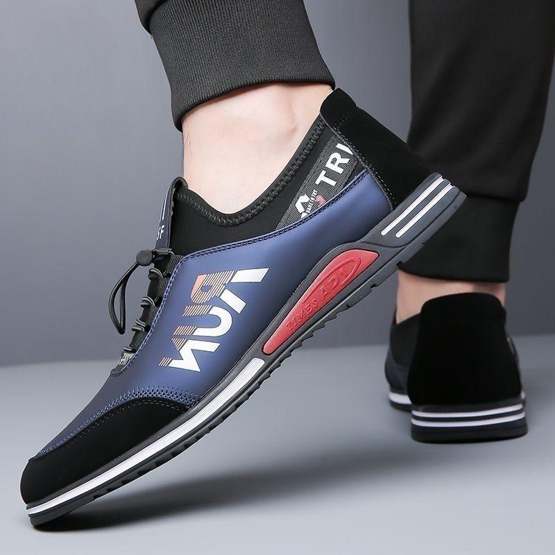 Men's casual shoes 2025 summer new breathable versatile sports shoes trendy flat bottom lightweight lace-up free work shoes