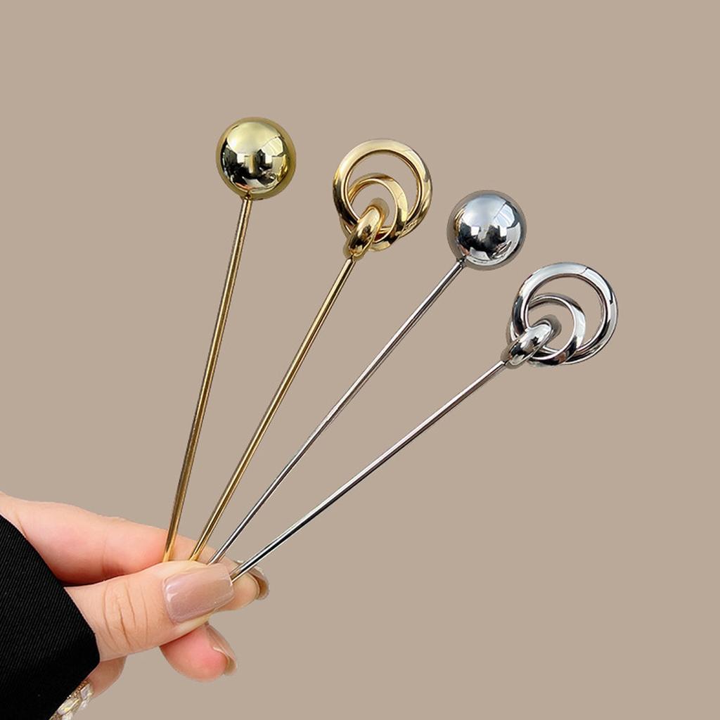Geometrische Kugel-Haarnadel aus Metalllegierung 14cm Galvanisierte Haarstäbchen für Damen Tägliche Nutzung Hochzeitsfeier Haarschmuck