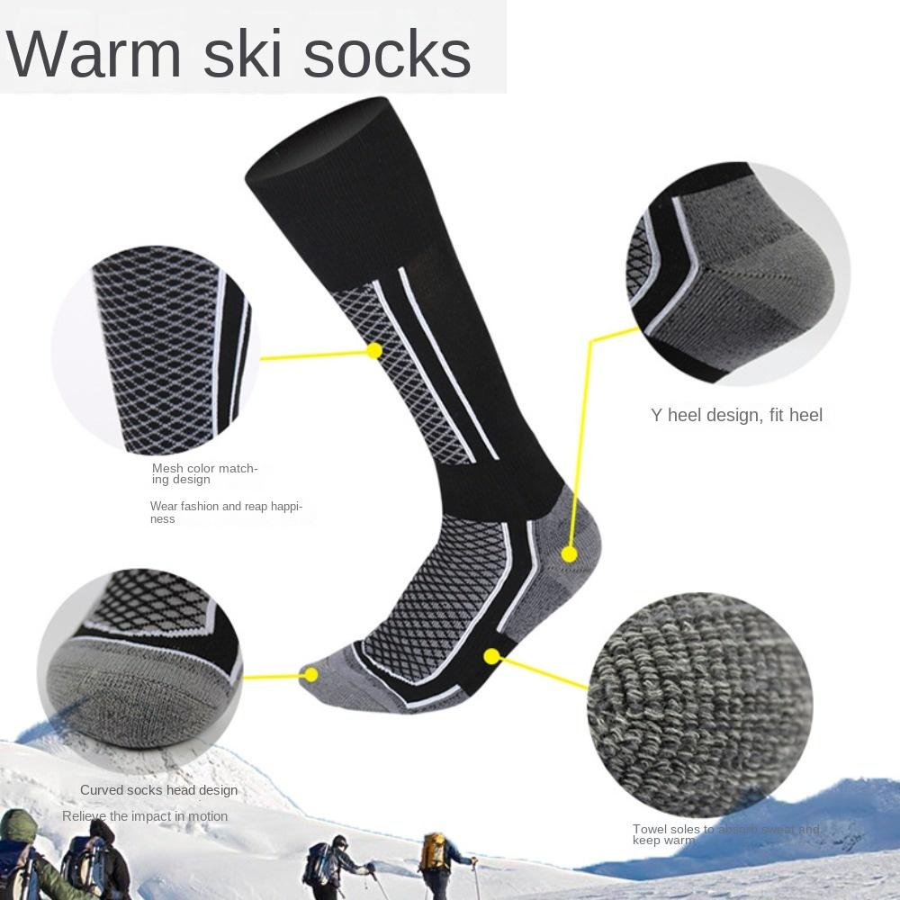 1 Pair of Cotton Blend Ski Socks Dehumidification High Tube Towel Socks Sports Socks  Winter