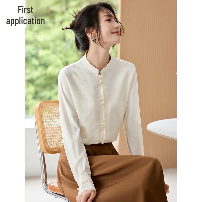 Chushen New Chinese Style Floral Long Sleeve Shirt