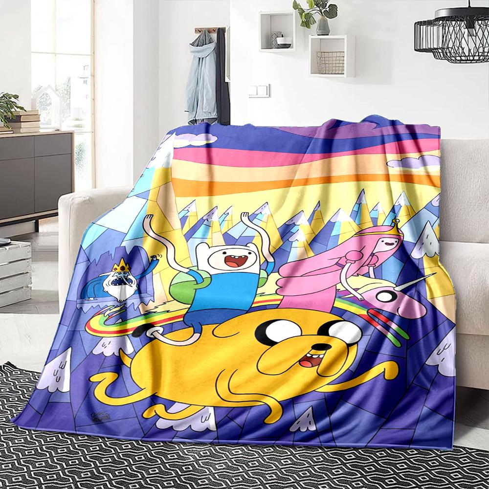 1Pc Adventure Time Characters Blanket For Couch Bed Plush Cozy Fuzzy Blanket Super Soft Warm Blankets For Fall And Winter 0918150