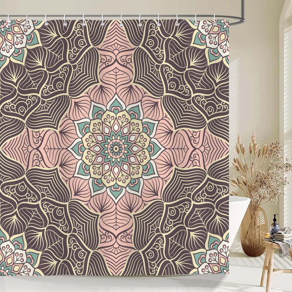Bohemian style Shower Curtains Waterproof Polyester Fabric Boho Bath Curtains For Bathroom Bathtub Curtain With Hooks