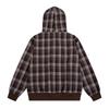 American Vintage Plaid Embroidered Hoodie Loose Fit Casual Pullover Men Women Couple