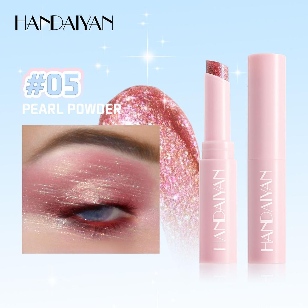 Potetmos Skinnende Øyenskygge Stift Jelly Highlighter Stift To-i-ett Fin Glitter Delikat 6-farget Skinnende Highlighter Stift Øyenskygge