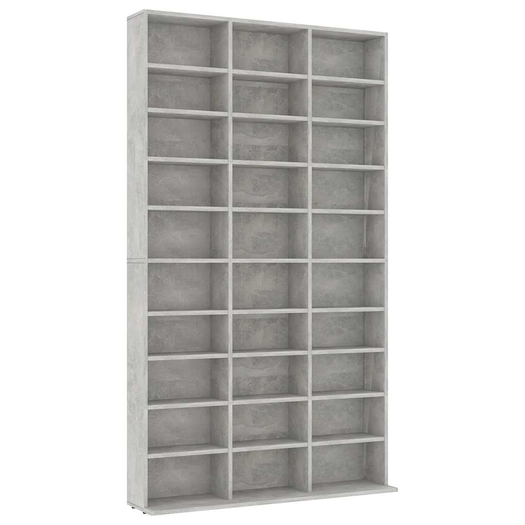 CD Cabinet Concrete Grey 102 X 16 X 177.5 Cm Engineered Wood