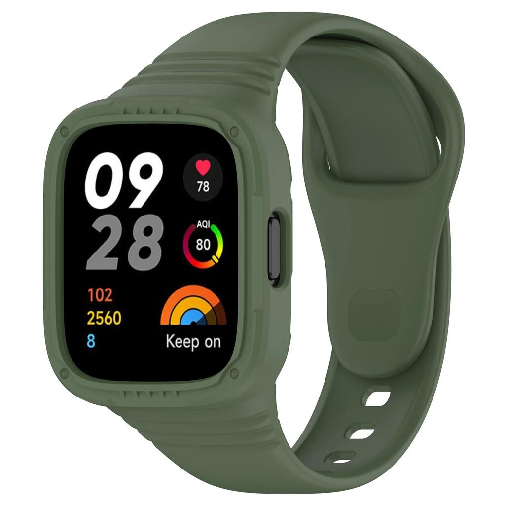 Silicone Strap with Case for Redmi Watch 3 / Redmi Watch 3 Active Strap Replacement Bracelet Protective Shell Cover