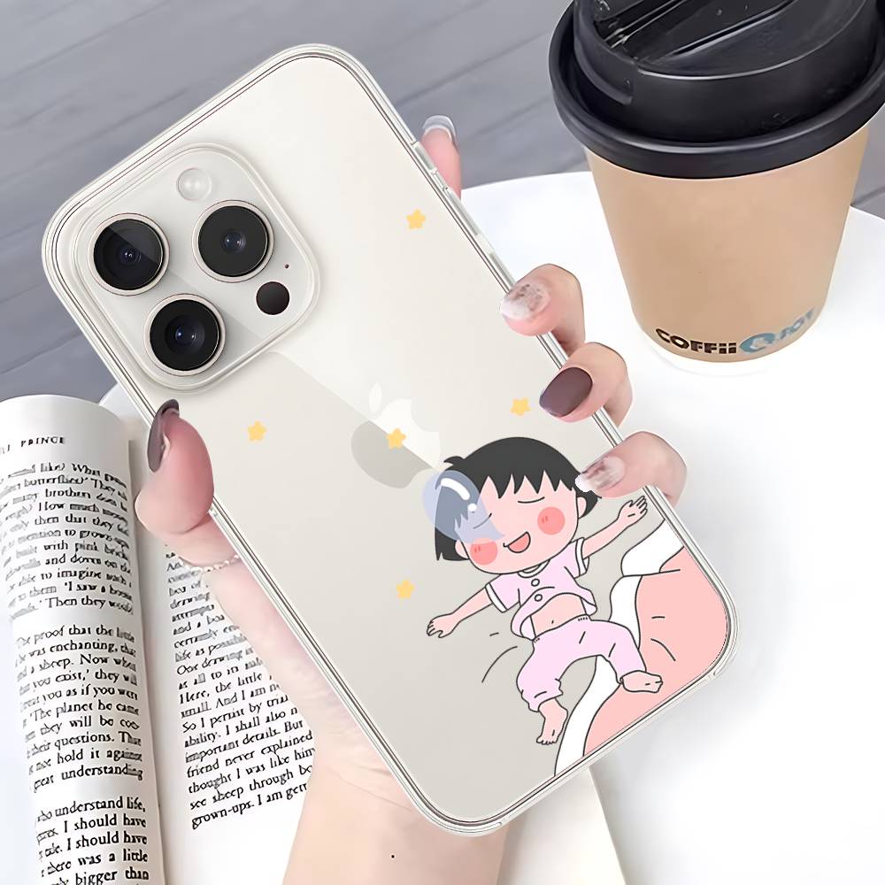 C-Chibi Cute M-Maruko-chan-S Phone Case For IPhone 17 16 15 12 11 Pro Max 14 Plus 13 Mini Clear Cover Soft Funda