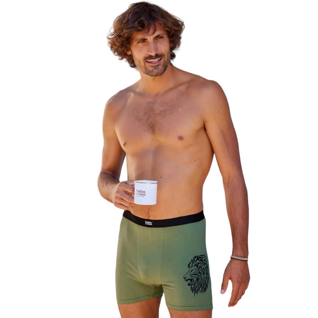 Atlas For Men Mens Lion Stretch Boxer Shorts (Pack of 3)