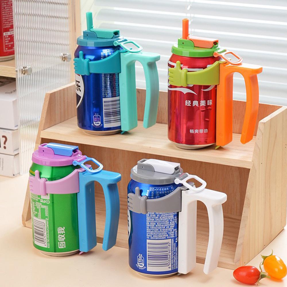Soda Can Lids with Straw Anti-Spill Silicone Can Covers Reusable Drink Can Lids and Holders for Beer Soda Cans