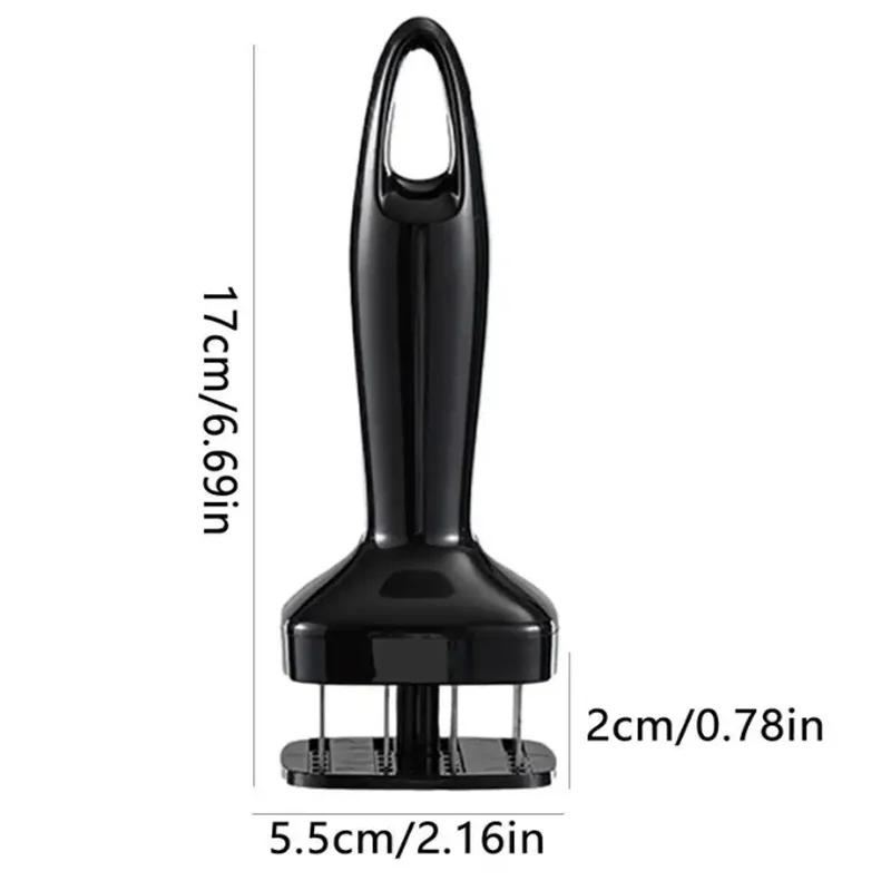 

Stainless Steel 24 Needle Automatic Rebound Hammer Meat Floss Meat Needle Kitchen Steak Broken Tendons Flavored Puncture Device чёрный