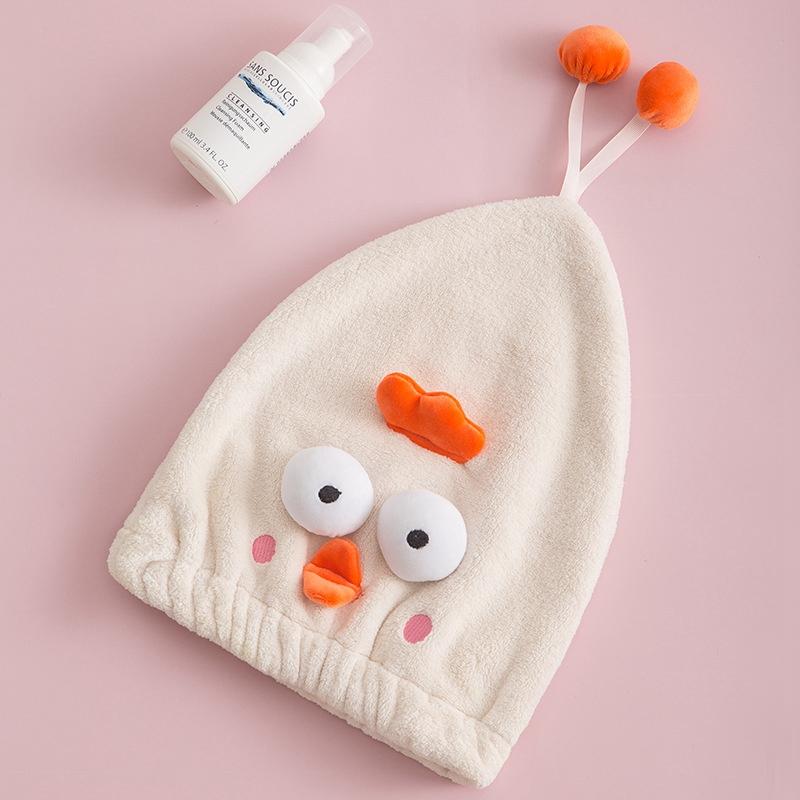 

Мультяшный цыпленок Магическая микрофибровая шапочка для душа Вышитое полотенце Банные шапочки Шапочка для сушки волос Быстросохнущая Мягкая для леди Тюрбан для головы Салфетки