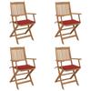 Day and Night - Day and Night Folding Garden Chairs 4 Units and Cushions Solid Acacia Wood