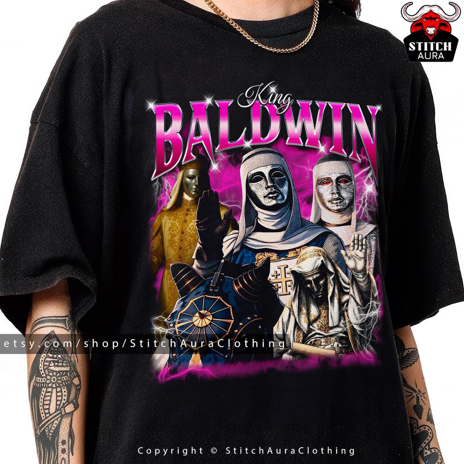 King Baldwin IV T-Shirt For Medieval Fans,Christian Warrior Tee For Him,Crusader Vintage Sword,Dark Knight Medieval Shirt Gift For Friend S