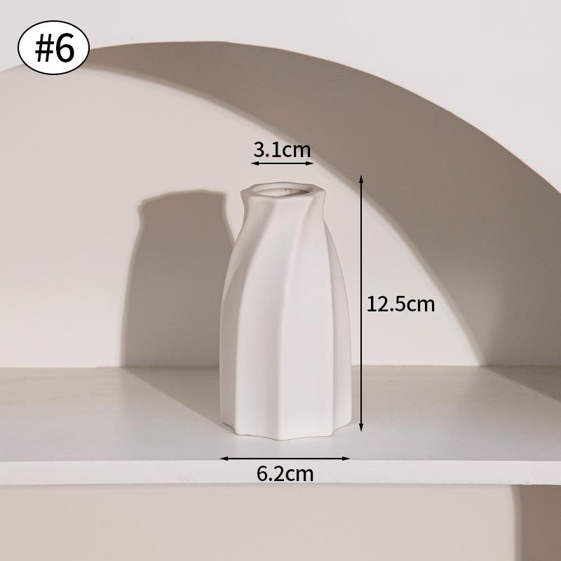 White Ceramic Vase Minimalist Modern Boho Vases For Home, Living Room, Office, Table Decor Aesthetic Flower Vase Wedding Gifts