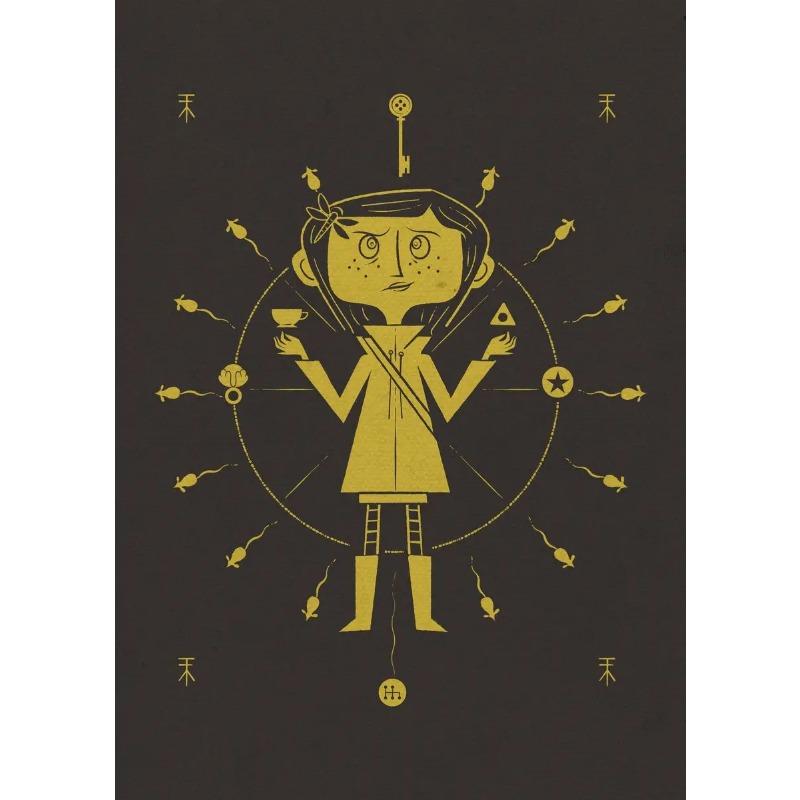 Plakat i druk filmu anime Coraline Kreskówka Horror Wiedźma Cytaty Malarstwo na płótnie Sztuka ścienna do estetyki Salon Dekoracja domu