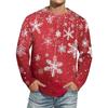 Men's Christmas Printed Imitation Cotton Long-sleeved Shirt