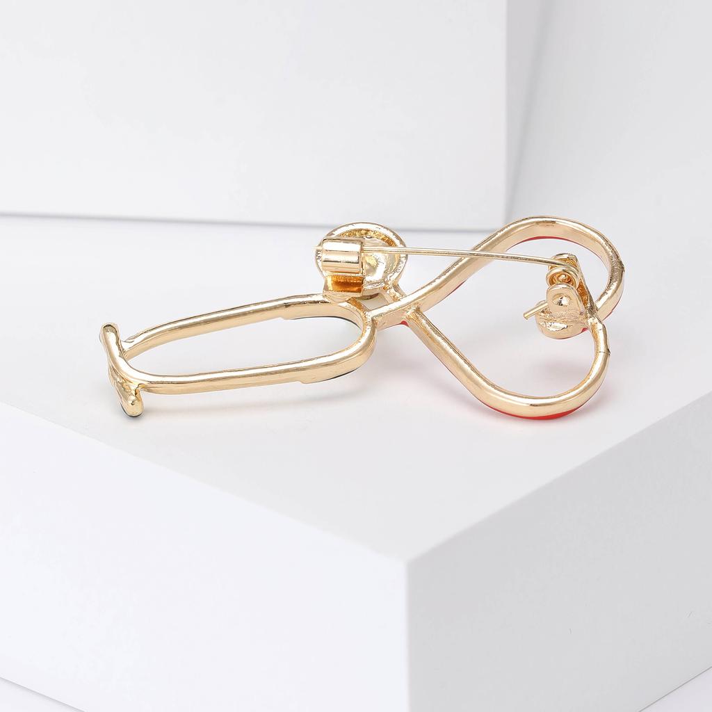 Mode Kreative Persönlichkeit Arzt Stethoskop Brosche Einfache Kleidung Zubehör Strickjacke Jacke Anti-Licht Corsage