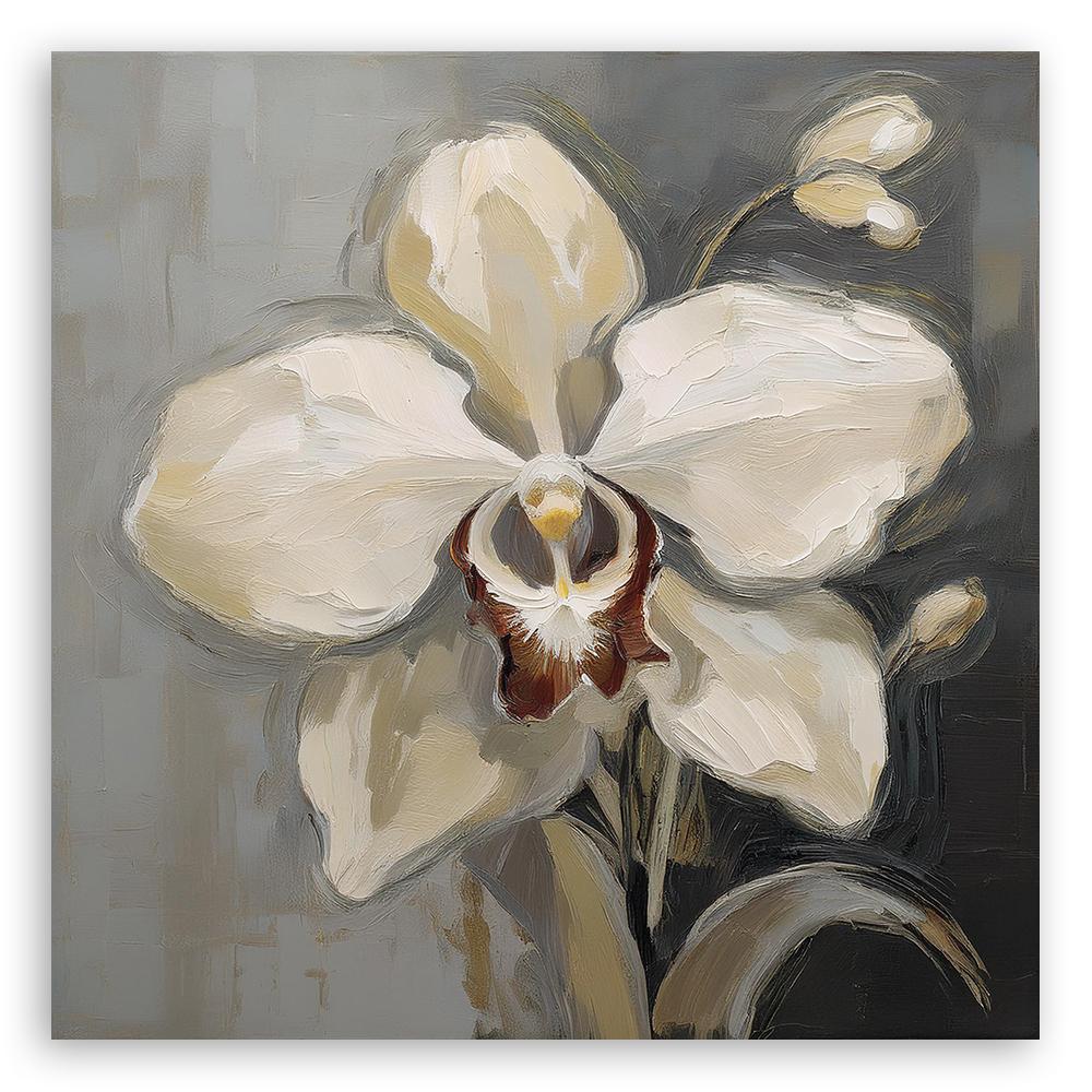 Canvas Print, White Painted Orchid