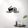 Metal Movie Wall Art Decor, Iron Film Reels Clapperboard Sculptures for Home Garden Courtyard Balcony Indoor Outdoor Durable