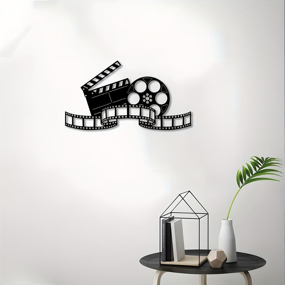 Metal Movie Wall Art Decor, Iron Film Reels Clapperboard Sculptures for Home Garden Courtyard Balcony Indoor Outdoor Durable