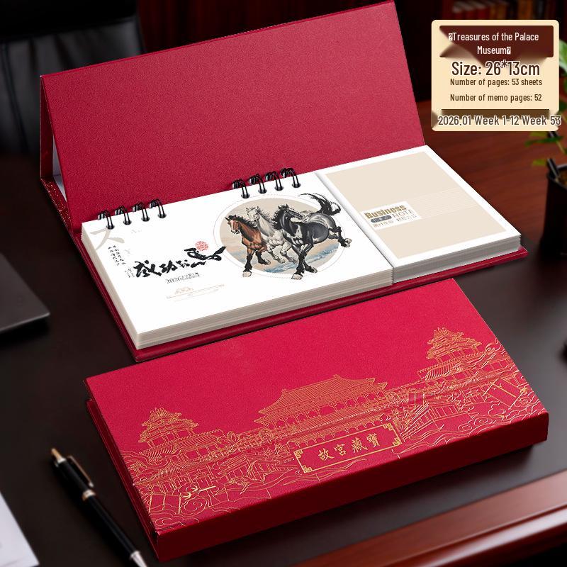 

2026 Year of the Horse Chinese Style Desk Calendar: Weekly Planner & Memo Book for Business Office