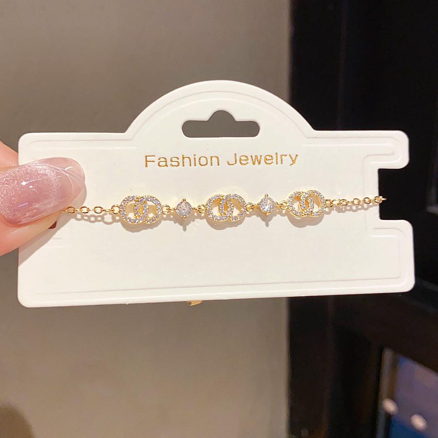 Геометрический круглый браслет с цирконами золотого цвета для женщин, модные аксессуары золотой