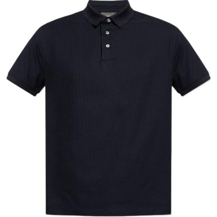 Emporio Armani Solid Color Polo Collar Short Sleeve Polo Shirt Men tops Black 3D1FM2-1JGYZ-F996 S
