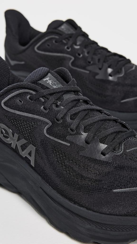 HOKA Clifton 10 Running Black Cushioned Sneakers Shoes, (1162030-BBLC), Men's, Walking, Road, Ultra-Lightweight, (Black/Size 25.5)