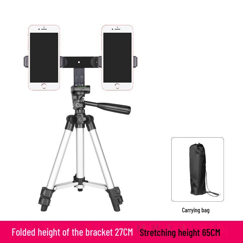 Multi-Functional Desktop & Floor Phone Tripod for Live Streaming Dual Mount