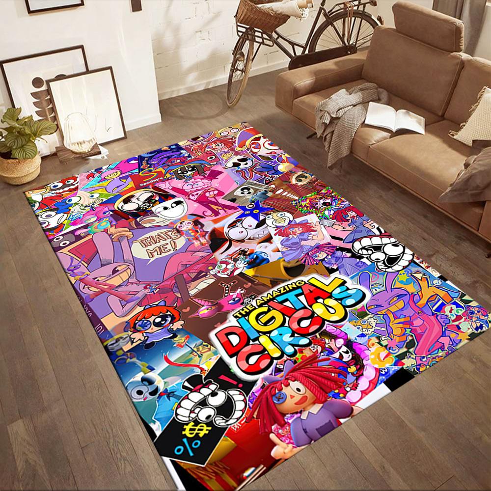 Digital Circus Area Rug Design For Game Room Playrooms Outdoor Hallway Antislip Carpet Office Home Decor Perfect Gift For Friends Family
