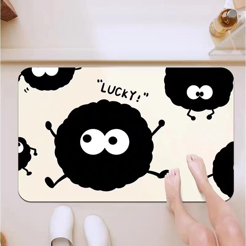 Bathroom Door Diatom Mud Soft Floor Mats Absorbing and Quick Drying Bathroom Foot Mats Big Eyes Series Soft Diatom Mud Foot Mats