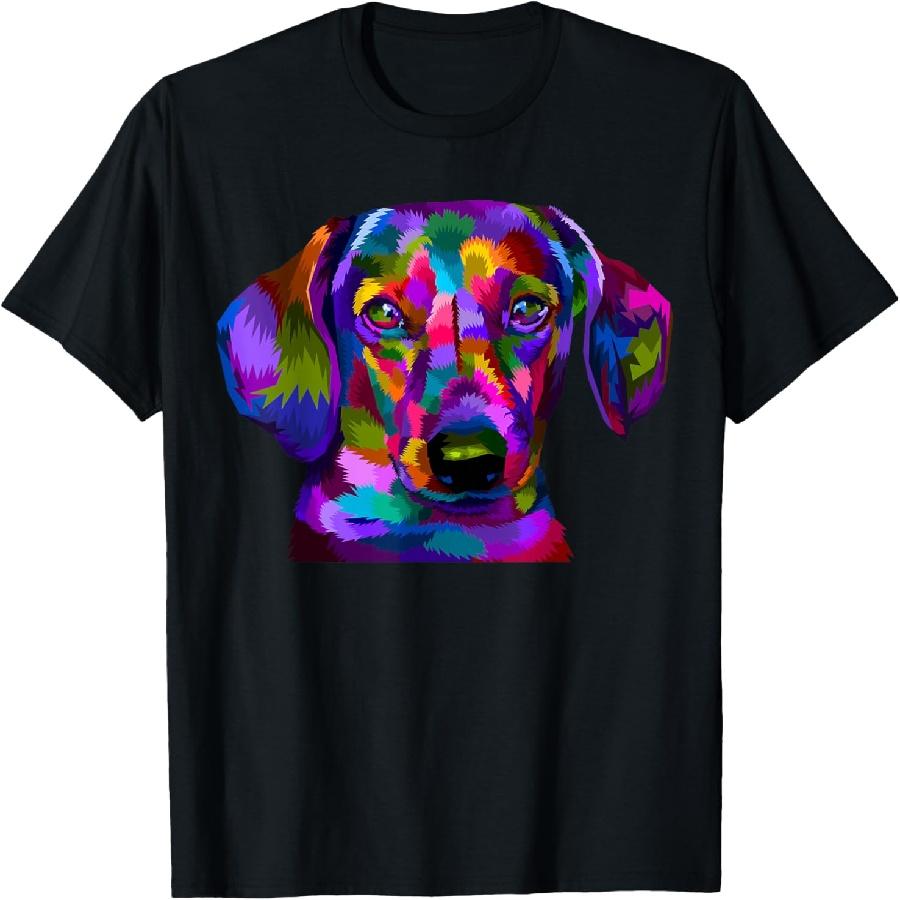 Dachshund Pop Art Portrait Colorful art for dog owners Men Women Girls Kids T-Shirt S