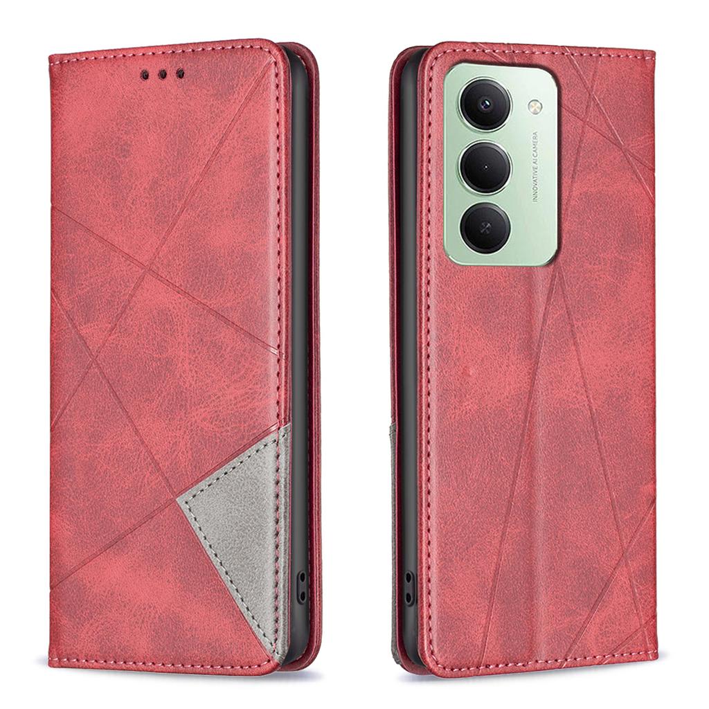 For Xiaomi Redmi 15 5G (Global) (169mm) Case Card Slots Geometry Imprint Leather Phone Cover