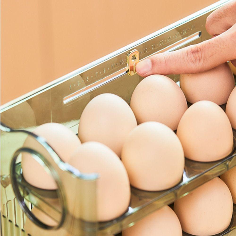 Holder 30 Egg Cartons Space Saving Egg Storage Box Food Containers Refrigerator Organizer Egg Tray