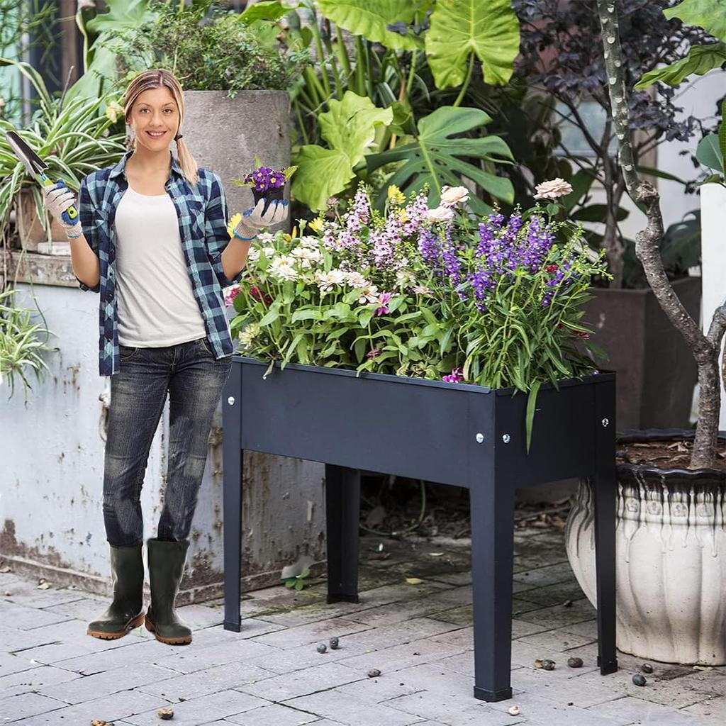 BAOYOUNI Planter with Deep Home Vegetable Wall Pot Flower Flower Gardening Flower Flower Outdoor Legs, Large, Stand, Trug, Hugger, Rectangular, Stand,