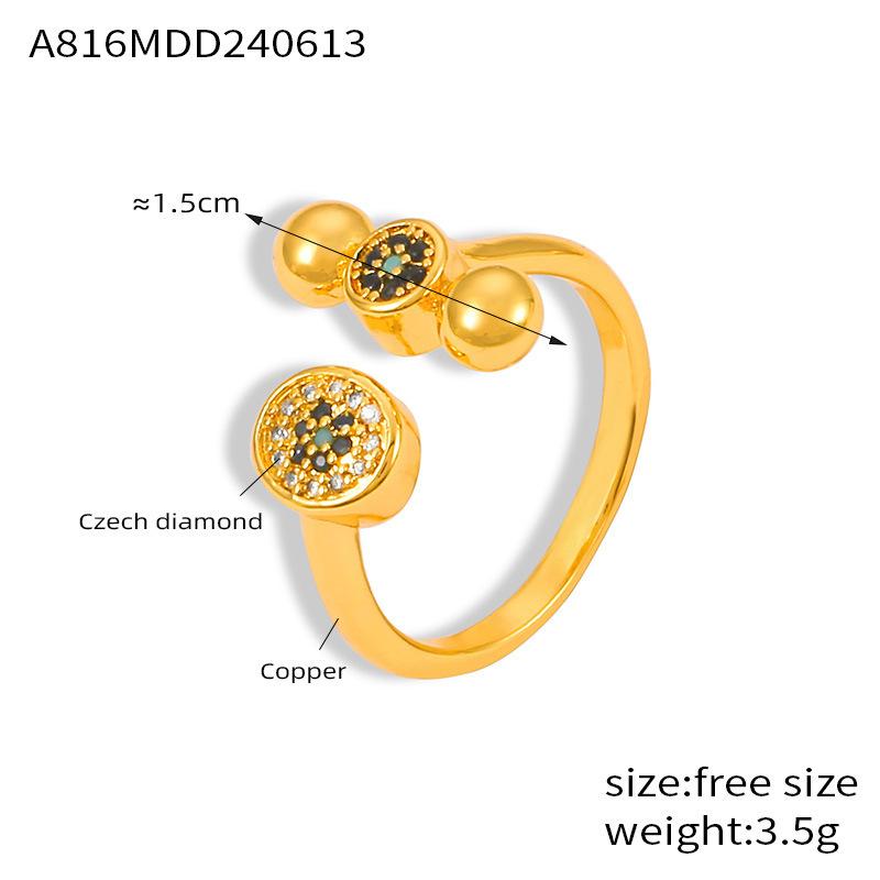 

Дизайнерское легкое роскошное медное кольцо, женское модное геометрическое кольцо с бриллиантами, регулируемое по размеру, для указательного пальца, полное бриллиантовое кольцо-хвост No. 7