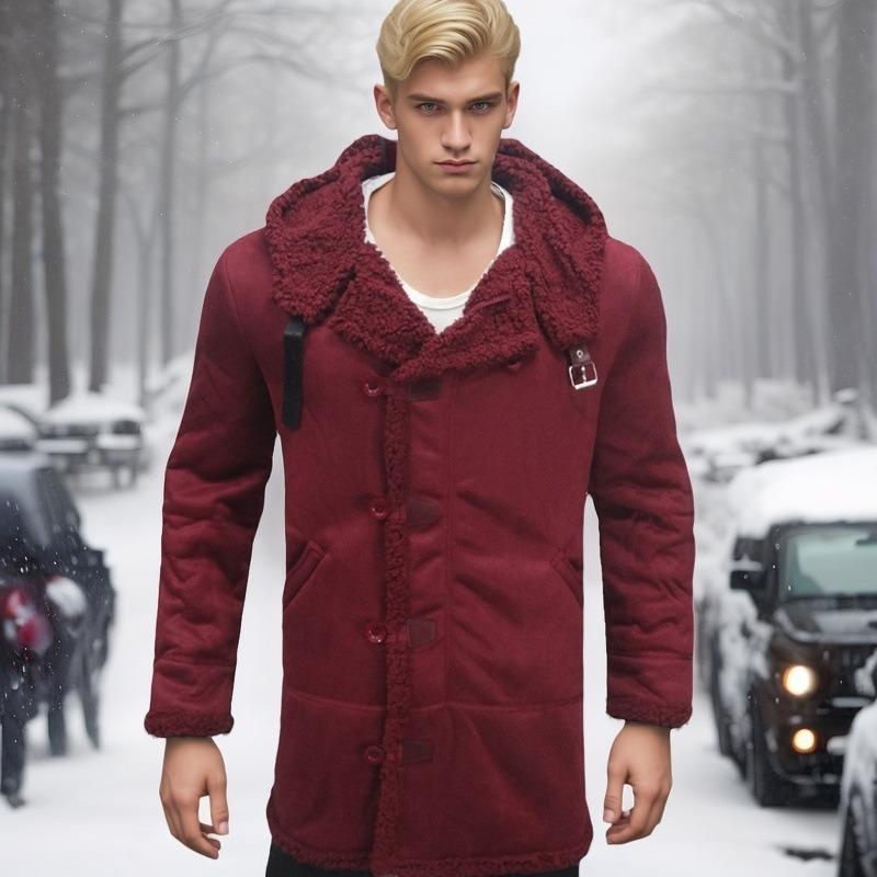 Winter new suede men's coat fur integrated thick coat lamb wool cold resistance
